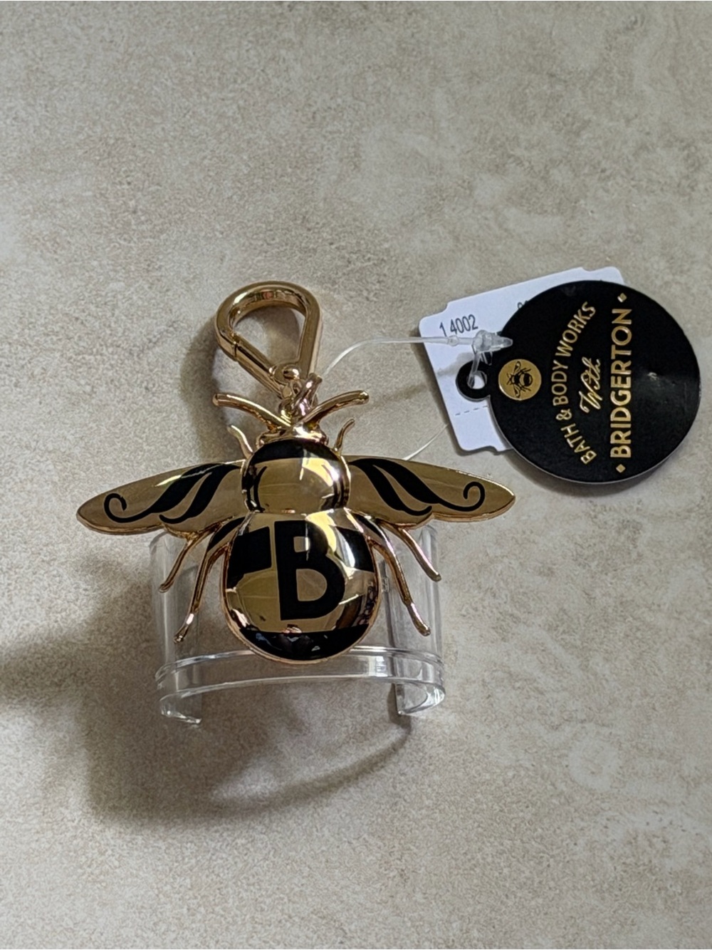 Bath & Body Works Bridgerton Gold Bee Keychain Hand Sanitizer Holder